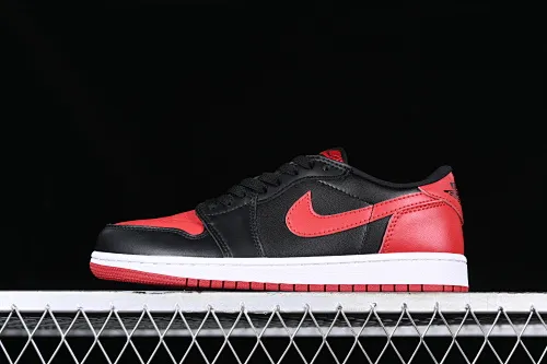 All categories Air Jordan Jordan series basketball shoes Air Jordan 1 Low Z version Air Jordan 1 Low OG "Bred" AJ1 Joe 1 black and red low-top basketball shoes 705329-001